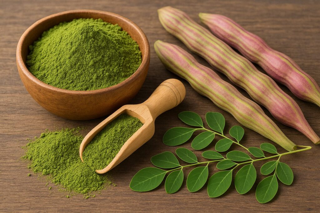 Moringa pulber ja kaunad
