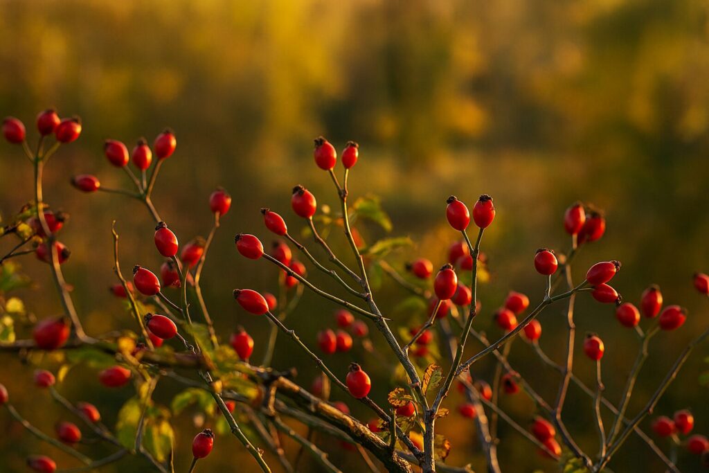 kibuvitsamarjade põõsas